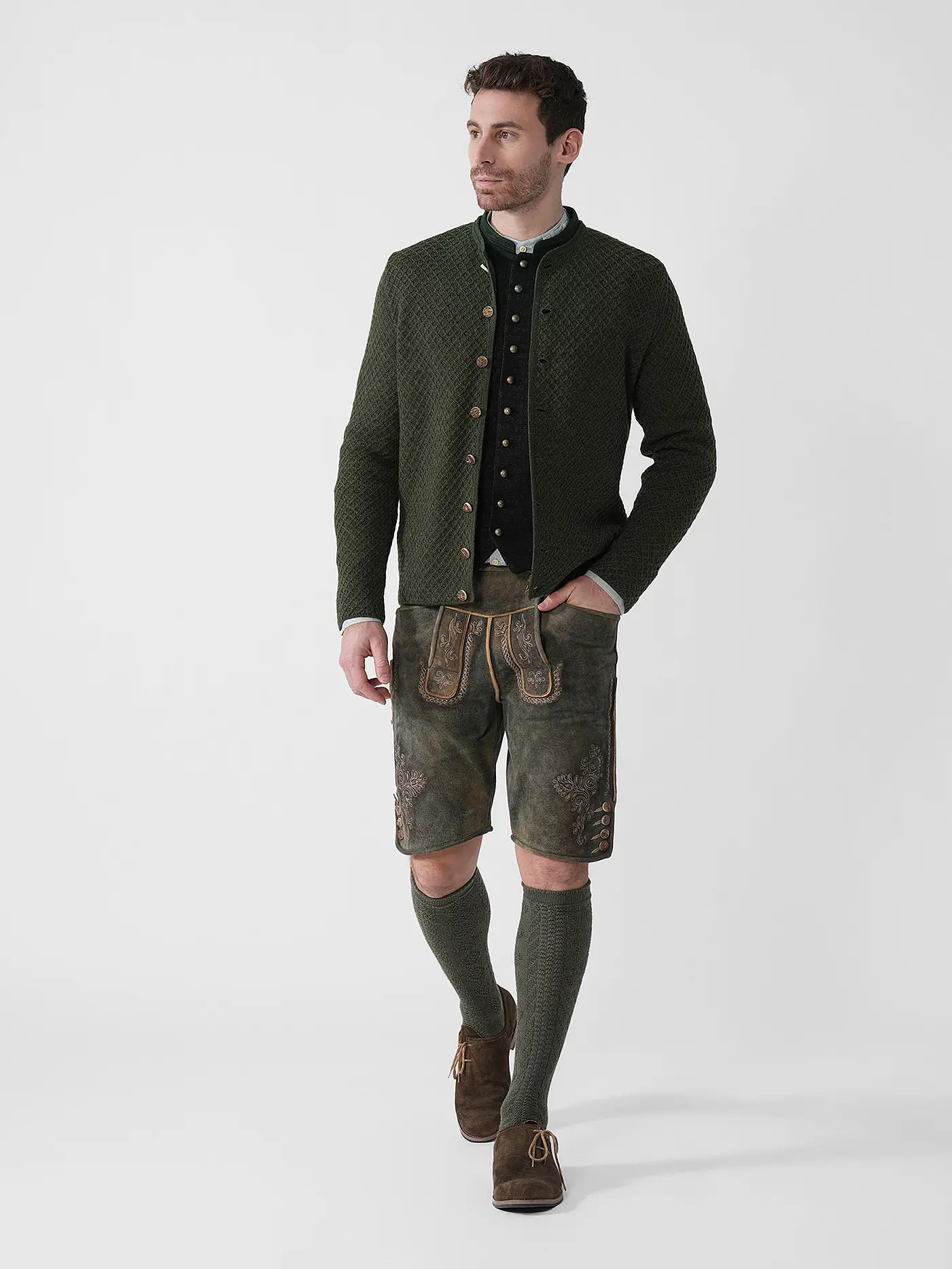 GOTTSEIDANK | Trachten Strickjacke XAVER | dunkelgrün